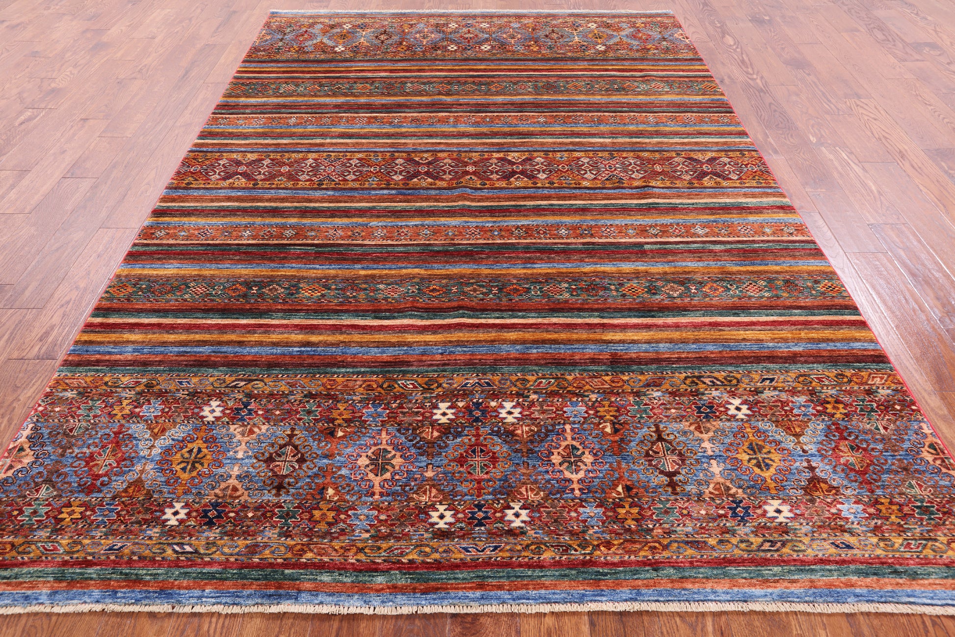 Khorjin Persian Gabbeh Hand Knotted Wool Rug - 6' 10" X 10' 0" - Golden Nile