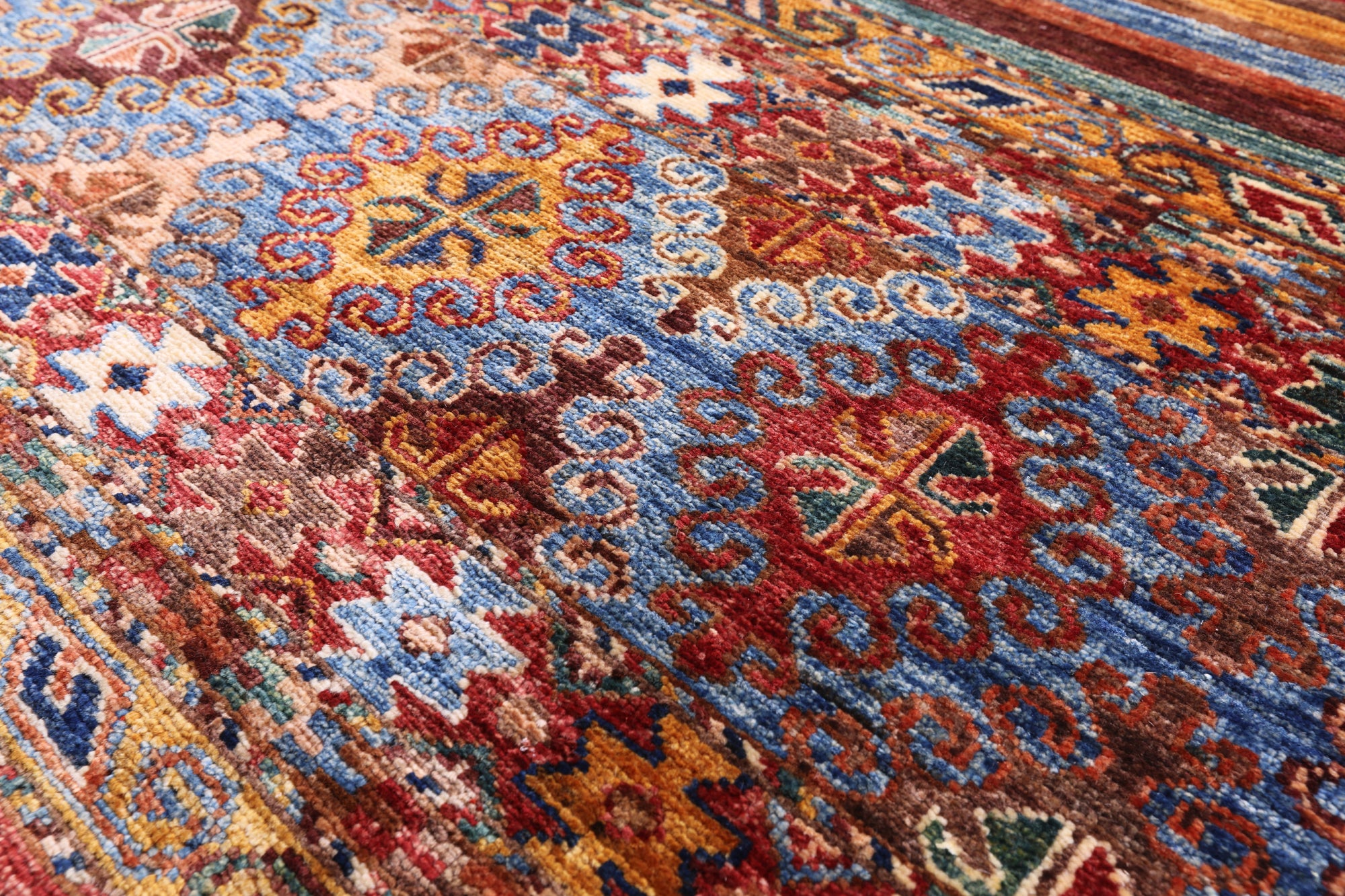 Khorjin Persian Gabbeh Hand Knotted Wool Rug - 6' 10" X 10' 0" - Golden Nile