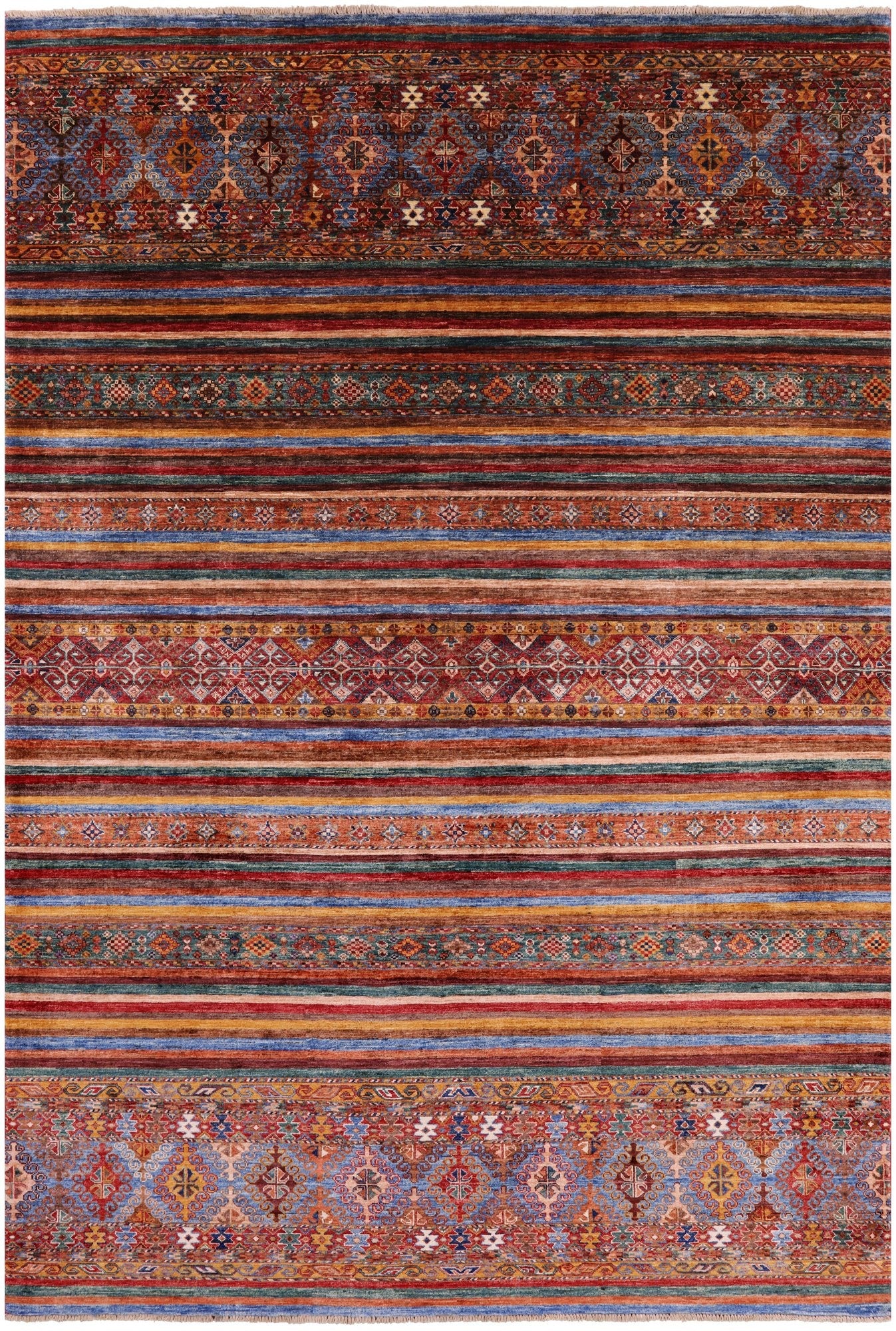 Khorjin Persian Gabbeh Hand Knotted Wool Rug - 6' 10" X 10' 0" - Golden Nile