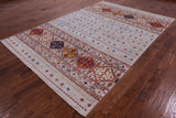 Khorjin Persian Gabbeh Handmade Wool Rug - 6' 6" X 9' 7" - Golden Nile