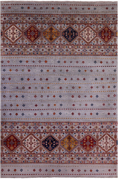 Khorjin Persian Gabbeh Handmade Wool Rug - 6' 6" X 9' 7" - Golden Nile