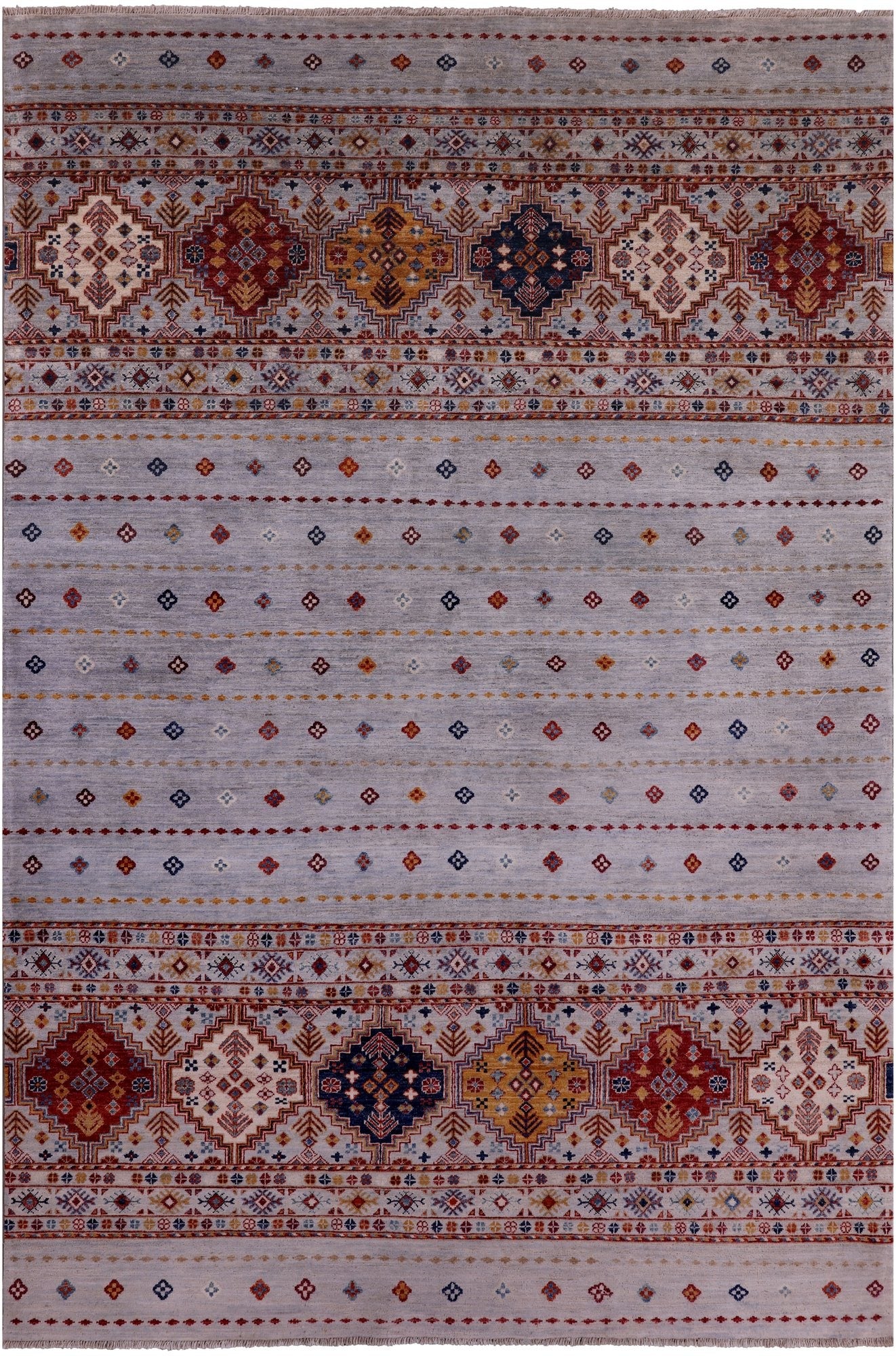Khorjin Persian Gabbeh Handmade Wool Rug - 6' 6" X 9' 7" - Golden Nile
