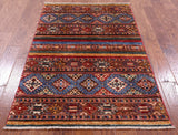 Khorjin Persian Gabbeh Hand Knotted Wool Rug - 3' 4" X 5' 4" - Golden Nile