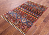 Khorjin Persian Gabbeh Hand Knotted Wool Rug - 3' 4" X 5' 4" - Golden Nile