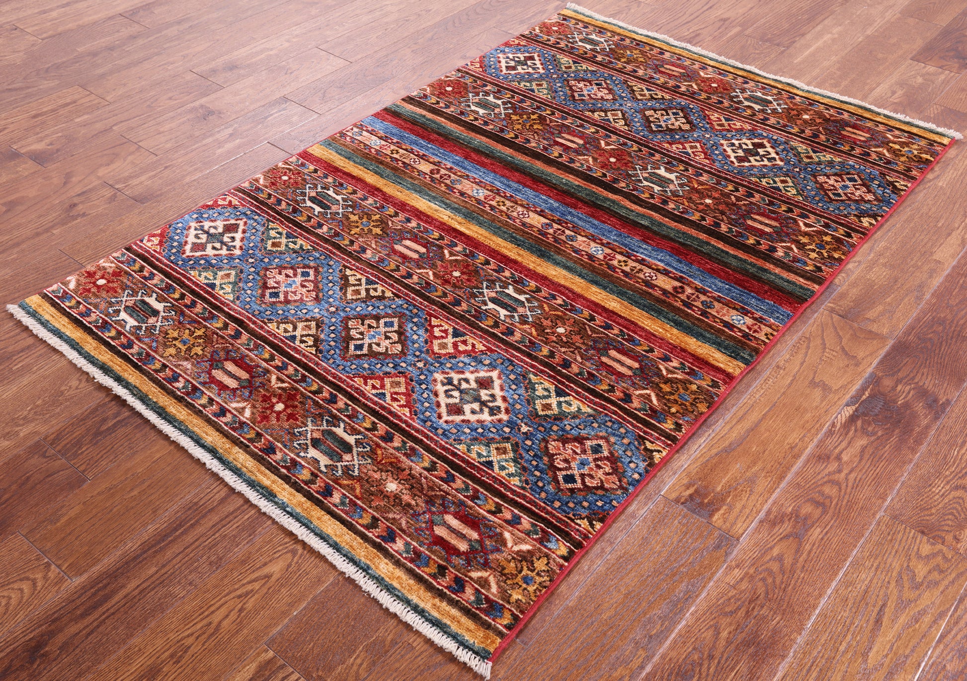 Khorjin Persian Gabbeh Hand Knotted Wool Rug - 3' 4" X 5' 4" - Golden Nile
