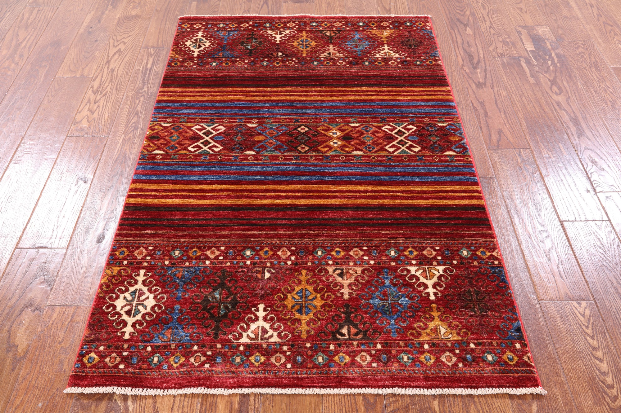 Khorjin Persian Gabbeh Hand Knotted Wool Rug - 3' 2" X 5' 0" - Golden Nile