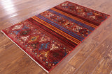 Khorjin Persian Gabbeh Hand Knotted Wool Rug - 3' 2" X 5' 0" - Golden Nile