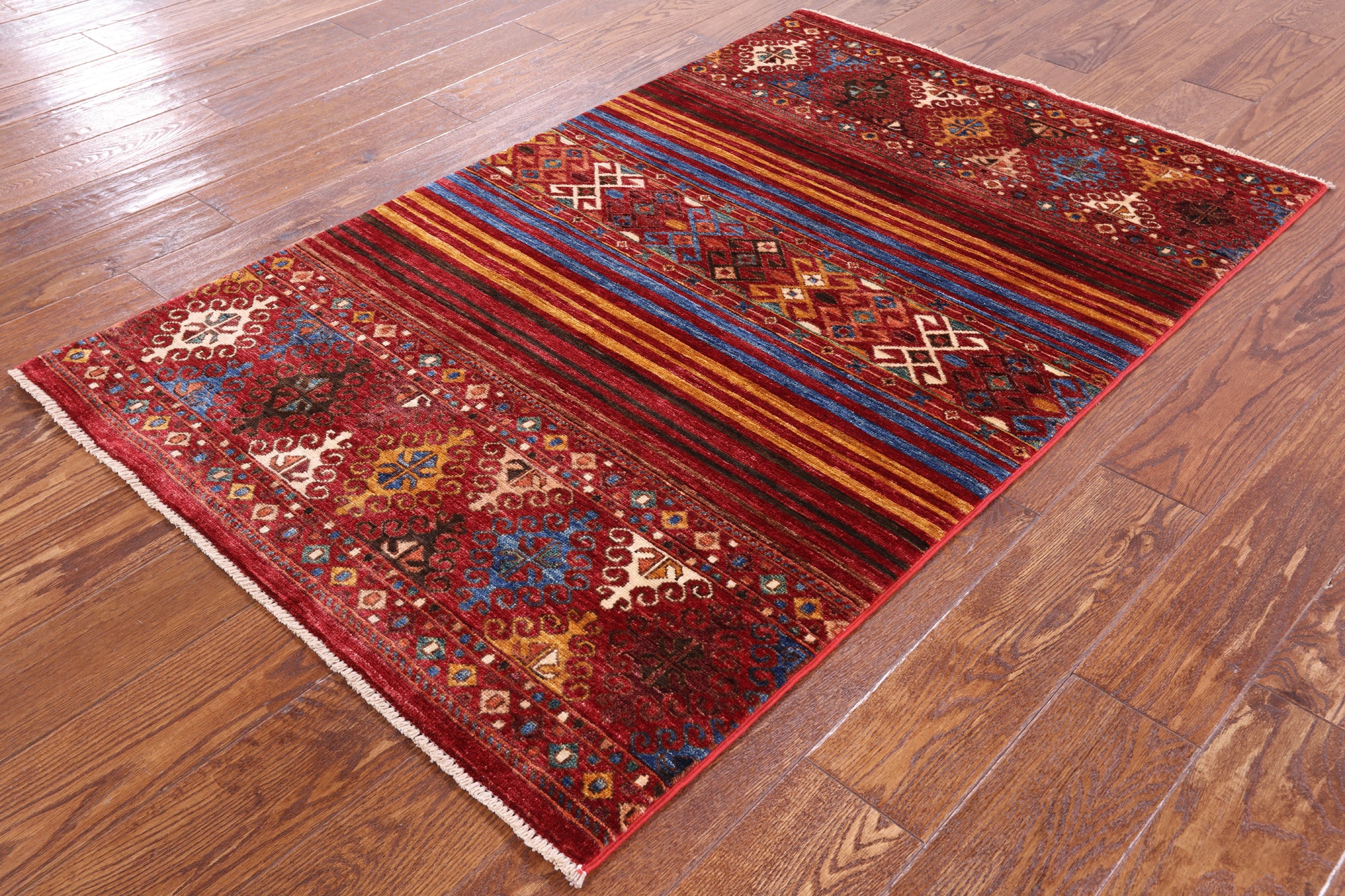Khorjin Persian Gabbeh Hand Knotted Wool Rug - 3' 2" X 5' 0" - Golden Nile