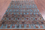 Tribal Persian Gabbeh Hand Knotted Wool Rug - 5' 8" X 7' 11" - Golden Nile