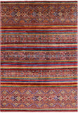 Tribal Khorjin Persian Gabbeh Hand Knotted Wool Rug - 5' 5" X 8' 0" - Golden Nile