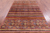 Tribal Khorjin Persian Gabbeh Hand Knotted Wool Rug - 5' 5" X 8' 0" - Golden Nile