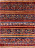 Khorjin Persian Gabbeh Hand Knotted Wool Rug - 5' 8" X 7' 10" - Golden Nile