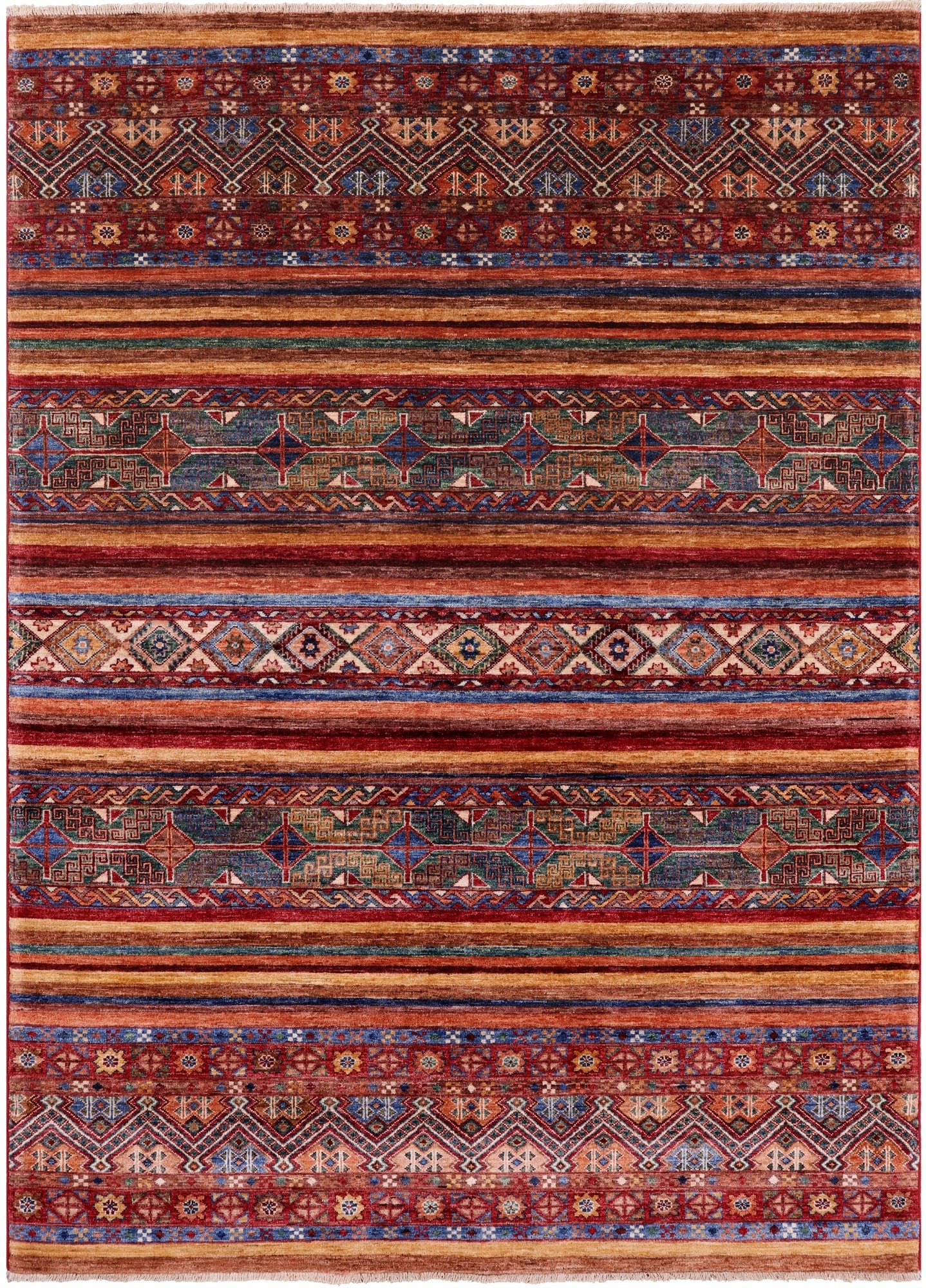 Khorjin Persian Gabbeh Hand Knotted Wool Rug - 5' 8" X 7' 10" - Golden Nile