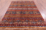 Khorjin Persian Gabbeh Hand Knotted Wool Rug - 5' 8" X 7' 10" - Golden Nile