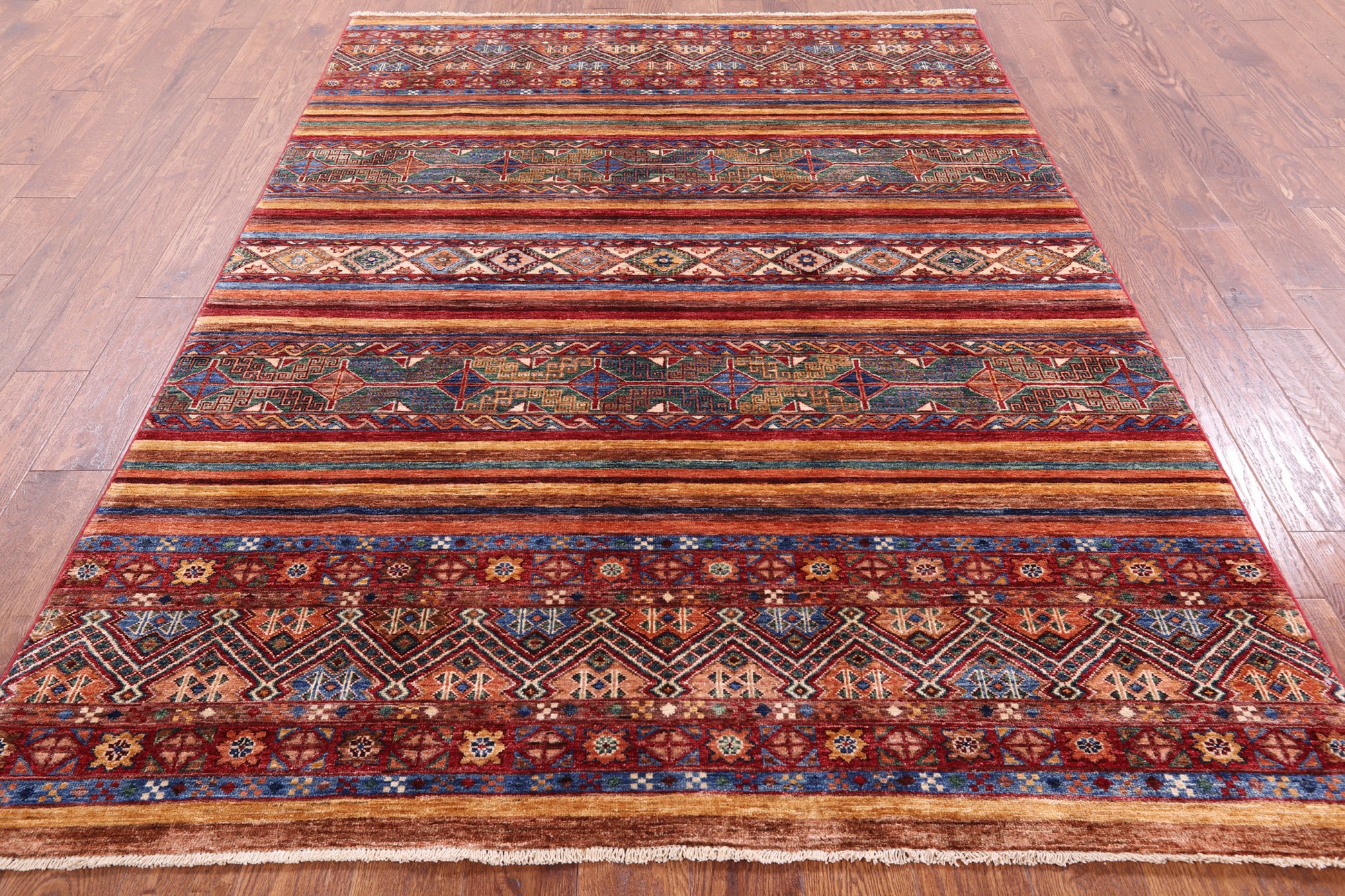 Khorjin Persian Gabbeh Hand Knotted Wool Rug - 5' 8" X 7' 10" - Golden Nile