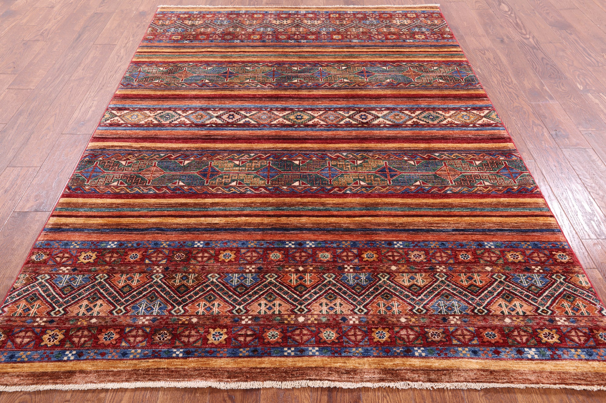Khorjin Persian Gabbeh Hand Knotted Wool Rug - 5' 8" X 7' 10" - Golden Nile