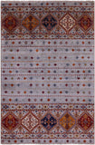 Khorjin Persian Gabbeh Handmade Wool Rug - 4' 1" X 6' 3" - Golden Nile