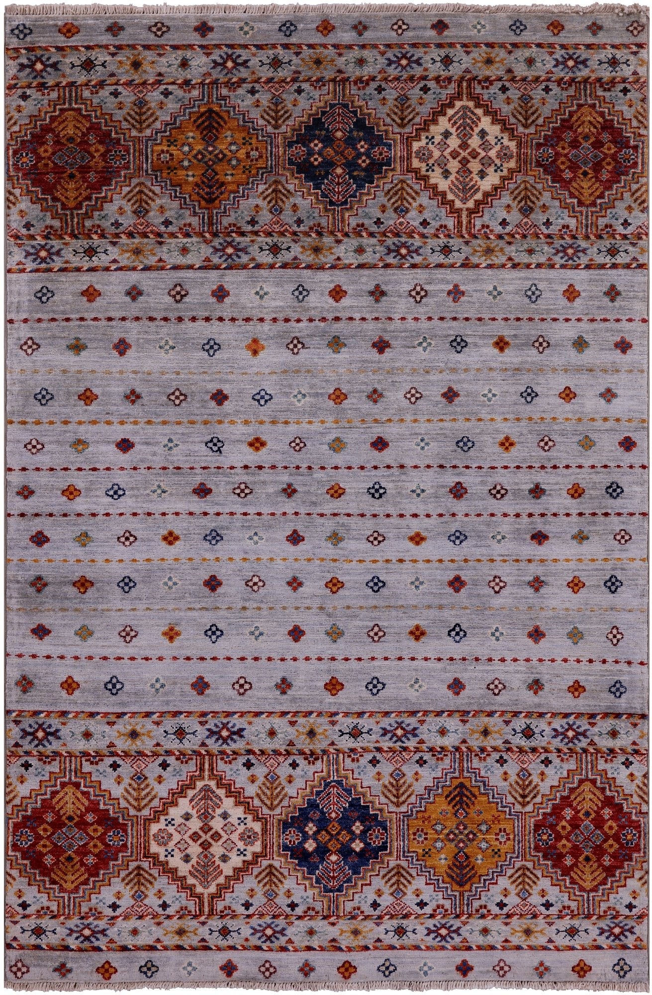 Khorjin Persian Gabbeh Handmade Wool Rug - 4' 1" X 6' 3" - Golden Nile