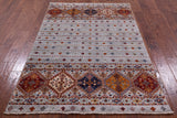 Khorjin Persian Gabbeh Handmade Wool Rug - 4' 1" X 6' 3" - Golden Nile