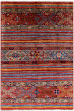 Khorjin Persian Gabbeh Handmade Wool Rug - 3' 4" X 4' 11" - Golden Nile