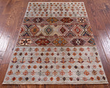 Khorjin Persian Gabbeh Hand Knotted Wool Rug - 3' 2" X 4' 11" - Golden Nile