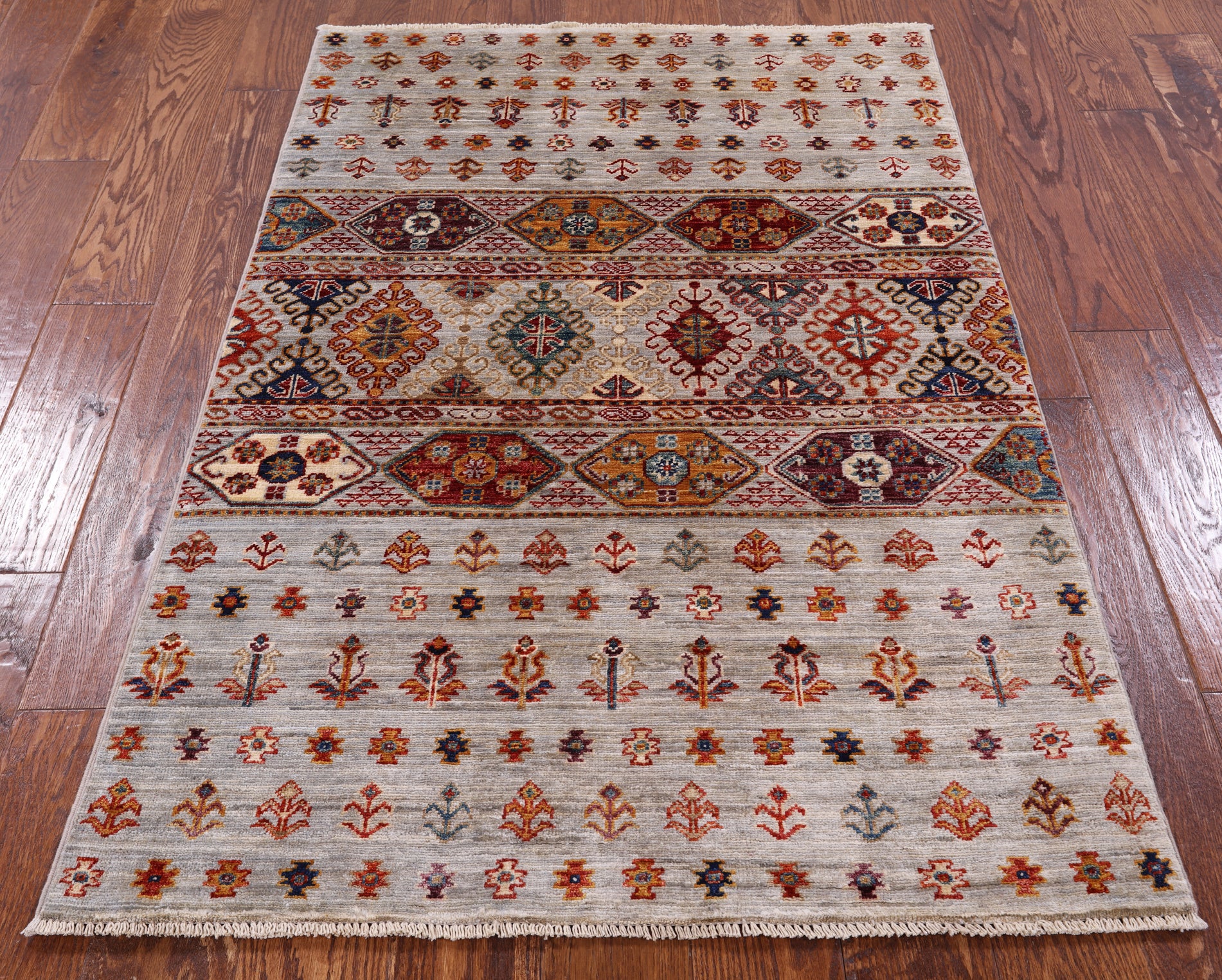Khorjin Persian Gabbeh Hand Knotted Wool Rug - 3' 2" X 4' 11" - Golden Nile
