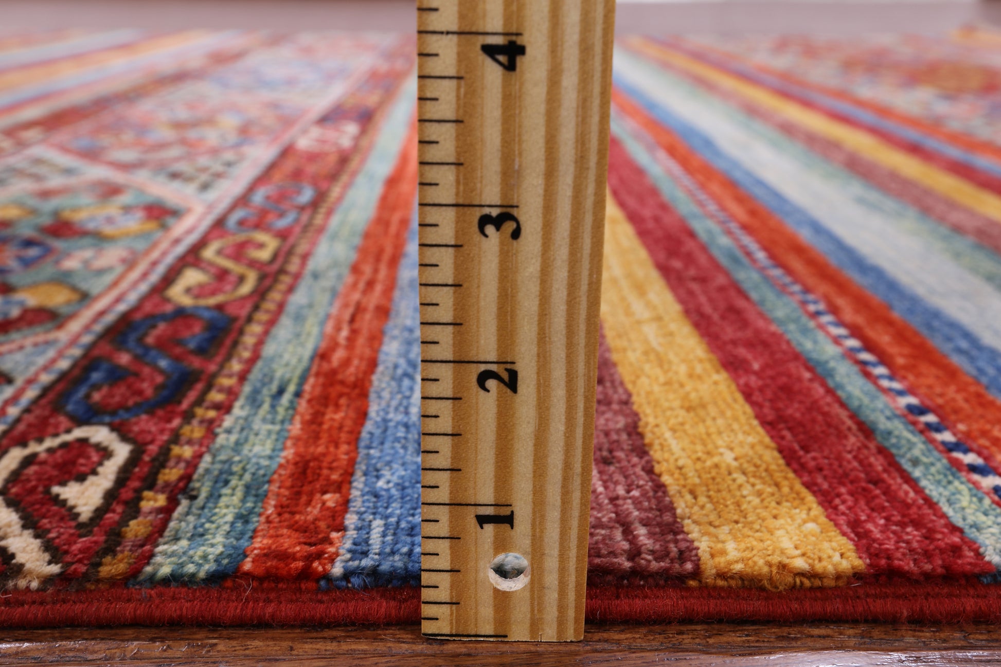 Khorjin Persian Gabbeh Hand Knotted Wool Rug - 4' 11" X 6' 5" - Golden Nile