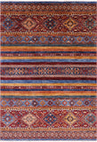 Khorjin Persian Gabbeh Hand Knotted Wool Rug - 4' 7" X 6' 8" - Golden Nile