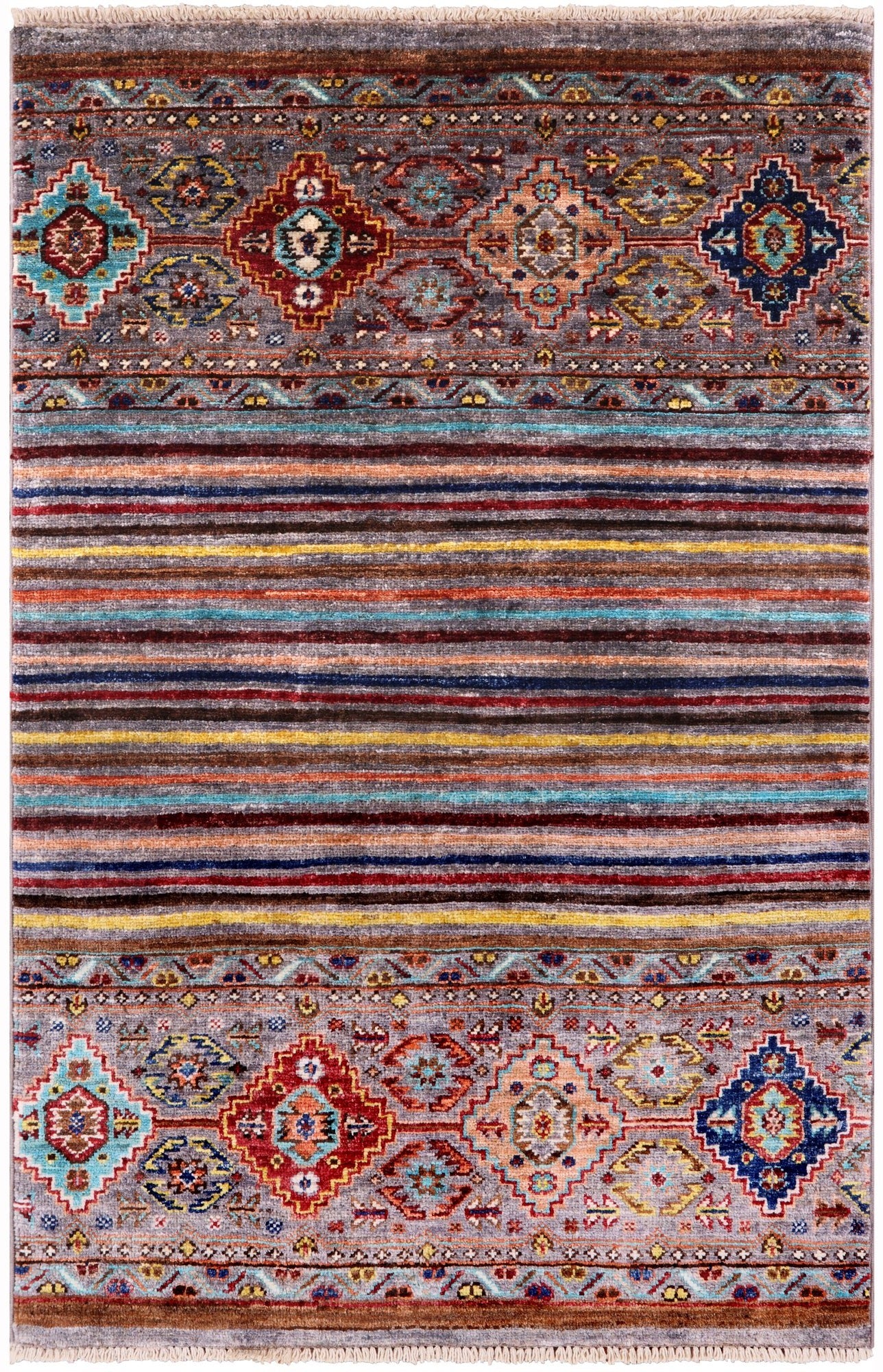 Khorjin Persian Gabbeh Handmade Wool Rug - 2' 7" X 4' 0" - Golden Nile
