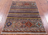 Tribal Khorjin Persian Gabbeh Handmade Wool Rug - 2' 8" X 4' - Golden Nile