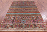 Khorjin Persian Gabbeh Hand Knotted Wool Rug - 5' 7" X 8' 0" - Golden Nile