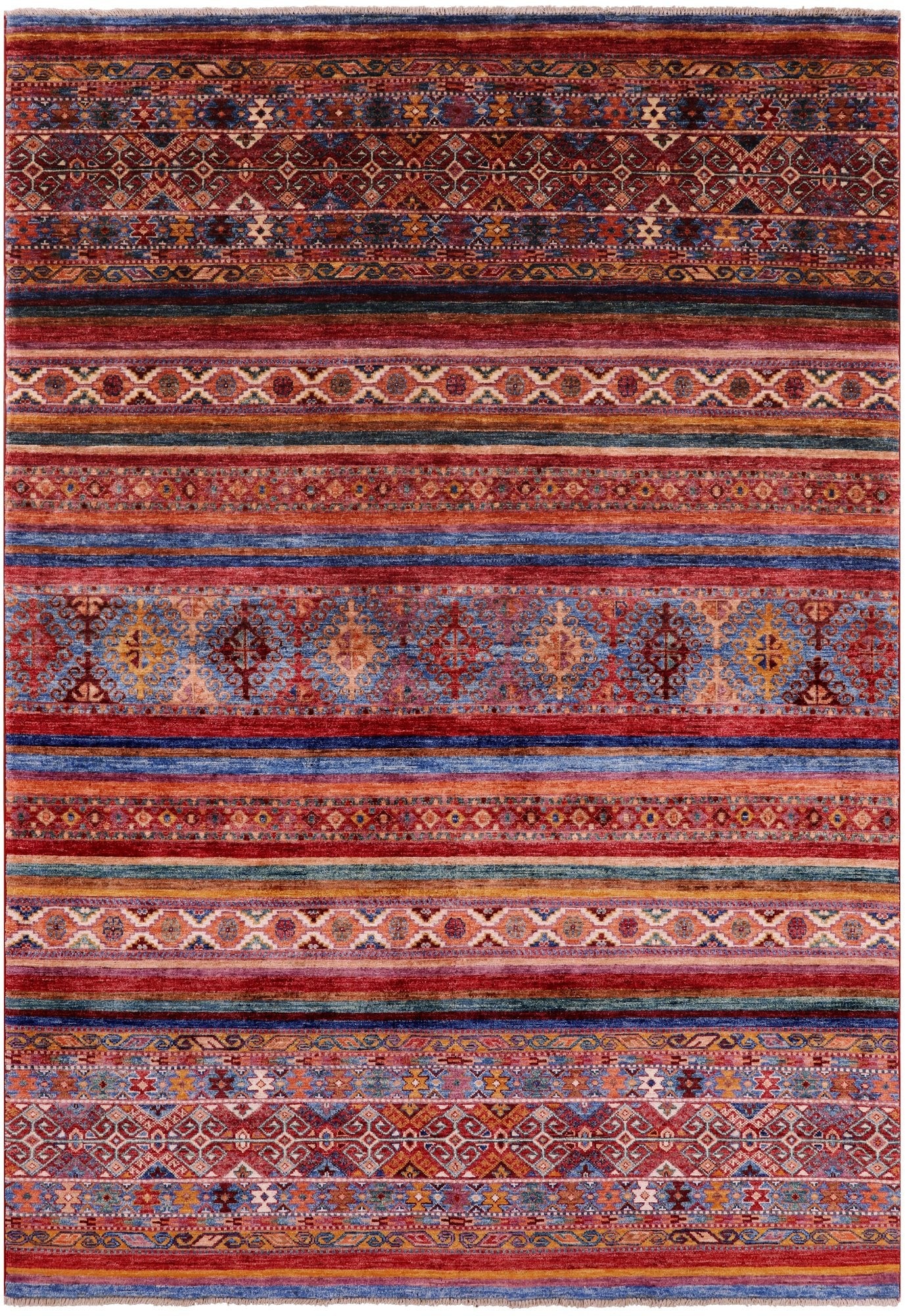 Khorjin Persian Gabbeh Handmade Wool Rug - 5' 6" X 8' 0" - Golden Nile