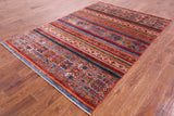 Khorjin Persian Gabbeh Handmade Wool Rug - 5' 6" X 8' 0" - Golden Nile