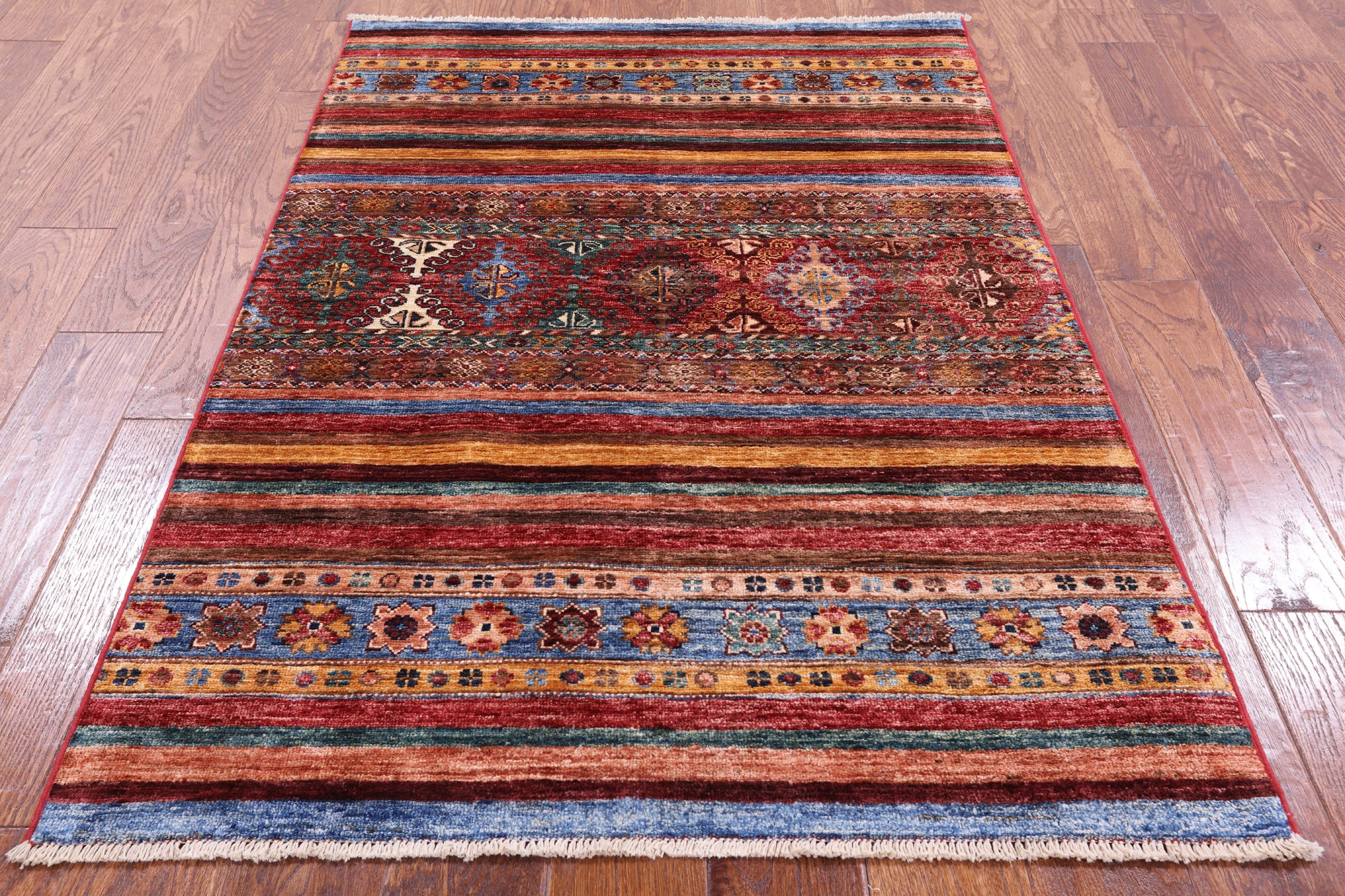 Khorjin Persian Gabbeh Handmade Wool Rug - 3' 4" X 5' 0" - Golden Nile