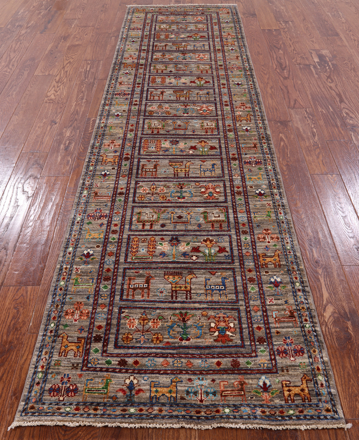 Tribal Persian Gabbeh Handmade Wool Runner Rug - 2' 9" X 9' 11" - Golden Nile