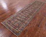 Tribal Persian Gabbeh Handmade Wool Runner Rug - 2' 9" X 9' 11" - Golden Nile