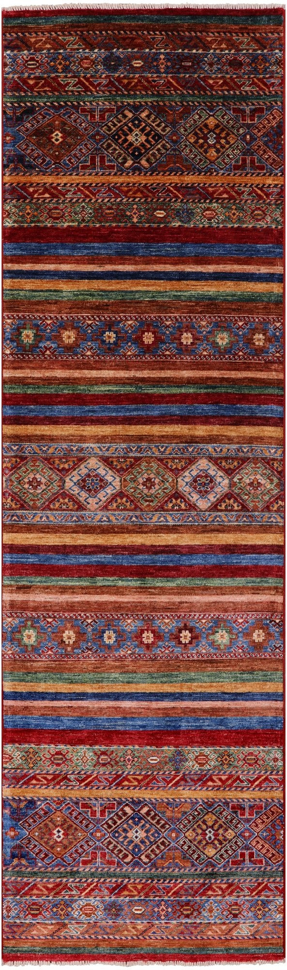 Khorjin Persian Gabbeh Hand Knotted Wool Runner Rug - 2' 9" X 9' 8" - Golden Nile