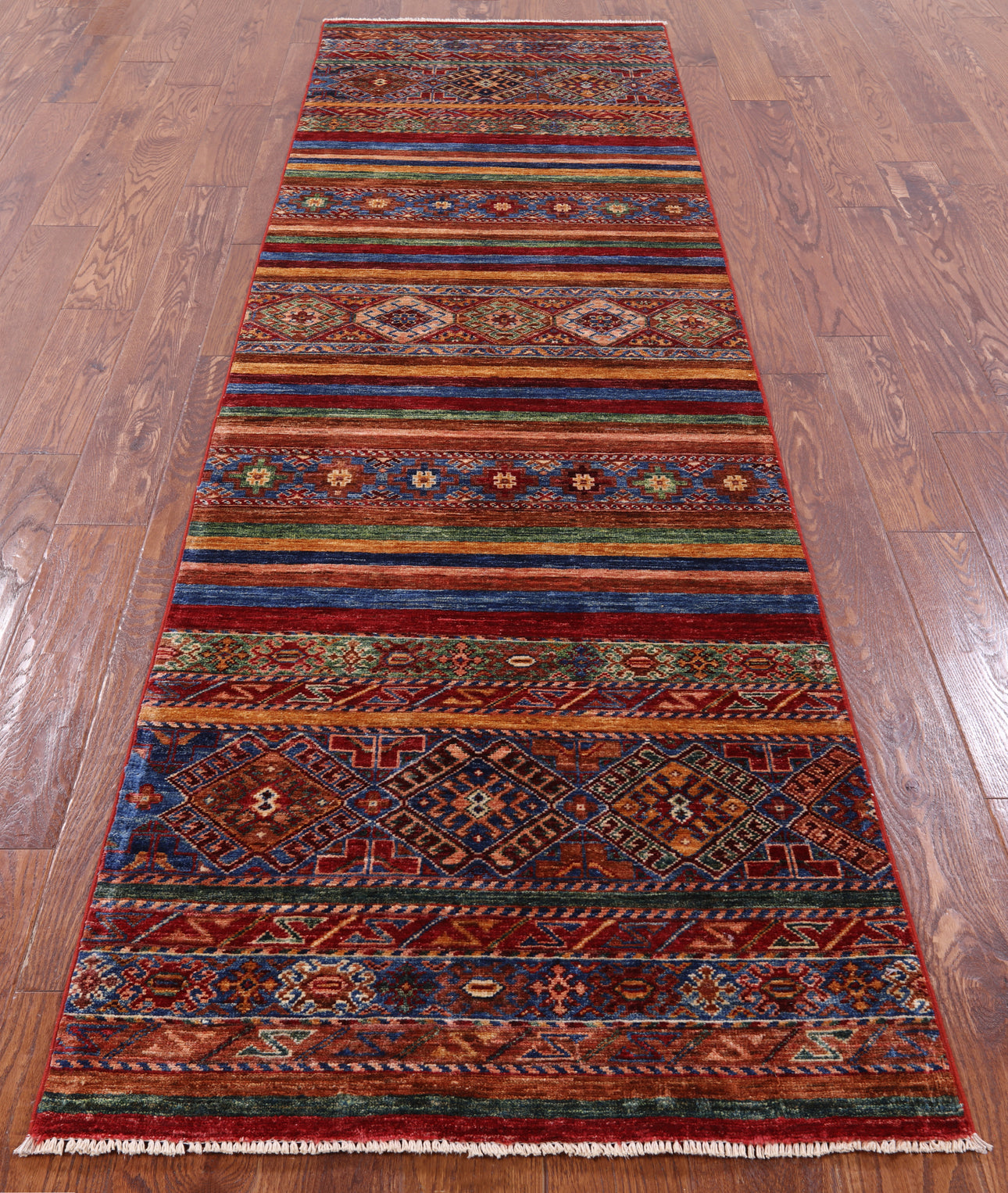 Khorjin Persian Gabbeh Hand Knotted Wool Runner Rug - 2' 9" X 9' 8" - Golden Nile