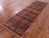 Khorjin Persian Gabbeh Hand Knotted Wool Runner Rug - 2' 9" X 9' 8" - Golden Nile