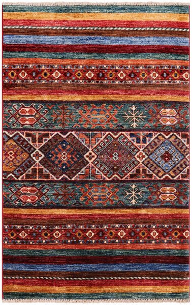 Khorjin Persian Gabbeh Handmade Wool Rug - 2' 6" X 4' 1" - Golden Nile