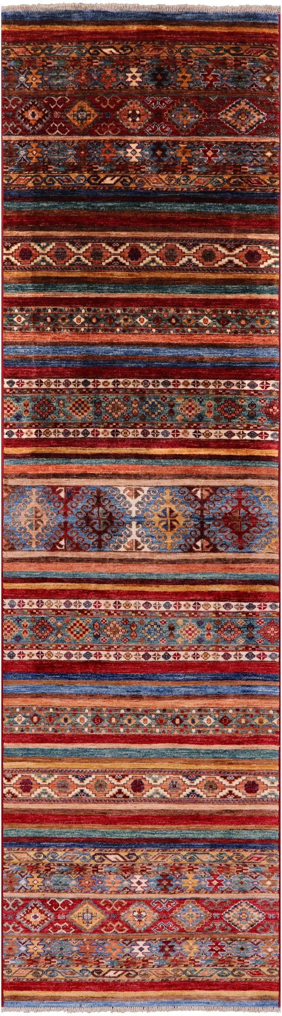 Khorjin Persian Gabbeh Handmade Wool Runner Rug - 2' 8" X 9' 10" - Golden Nile
