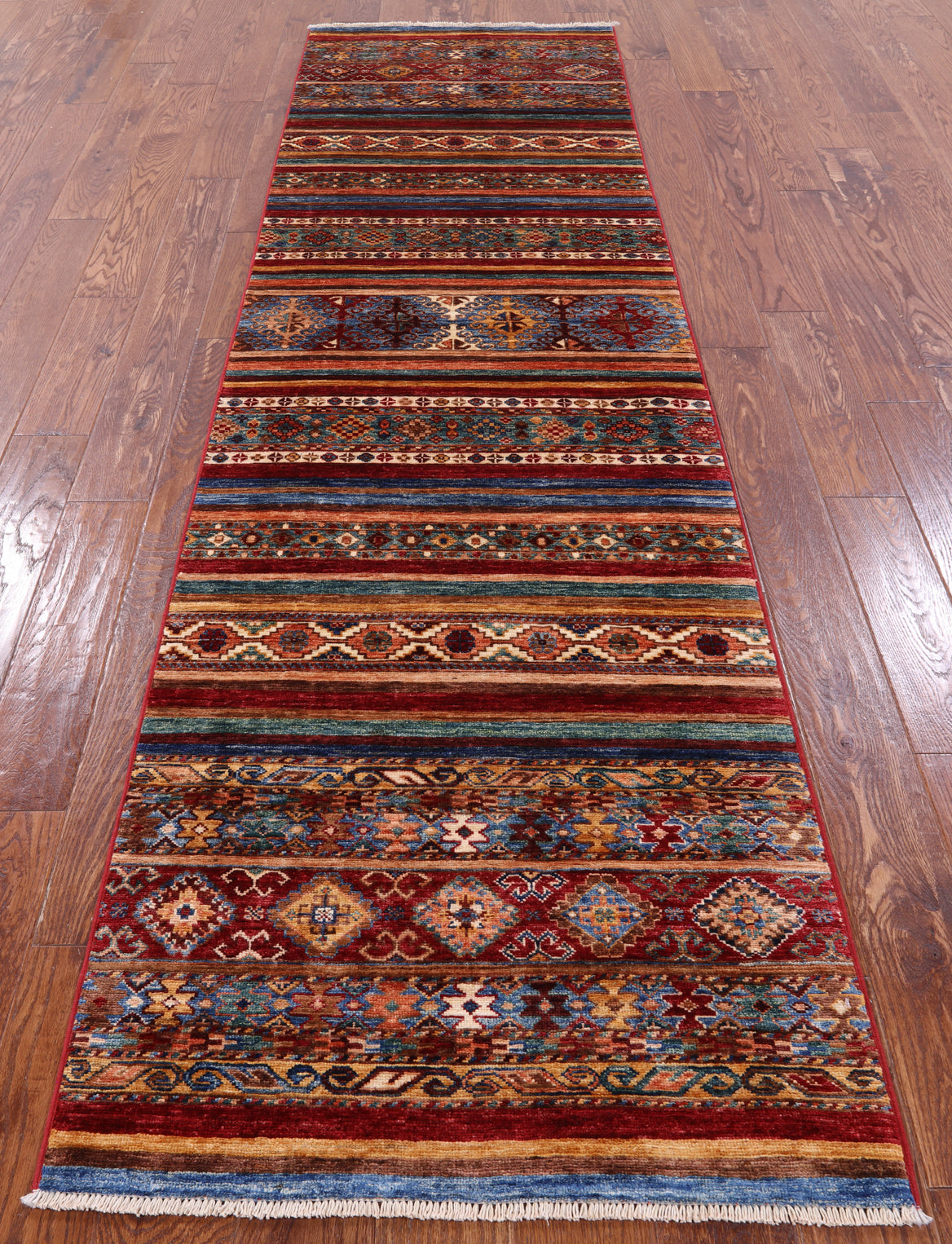 Khorjin Persian Gabbeh Handmade Wool Runner Rug - 2' 8" X 9' 10" - Golden Nile