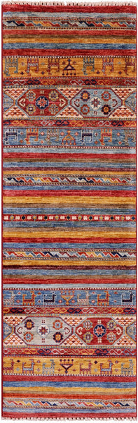 Khorjin Persian Gabbeh Handmade Wool Runner Rug - 1' 11" X 5' 9" - Golden Nile