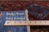 Blue Tribal Khorjin Persian Gabbeh Hand Knotted Wool Rug - 8' 1" X 11' 4" - Golden Nile