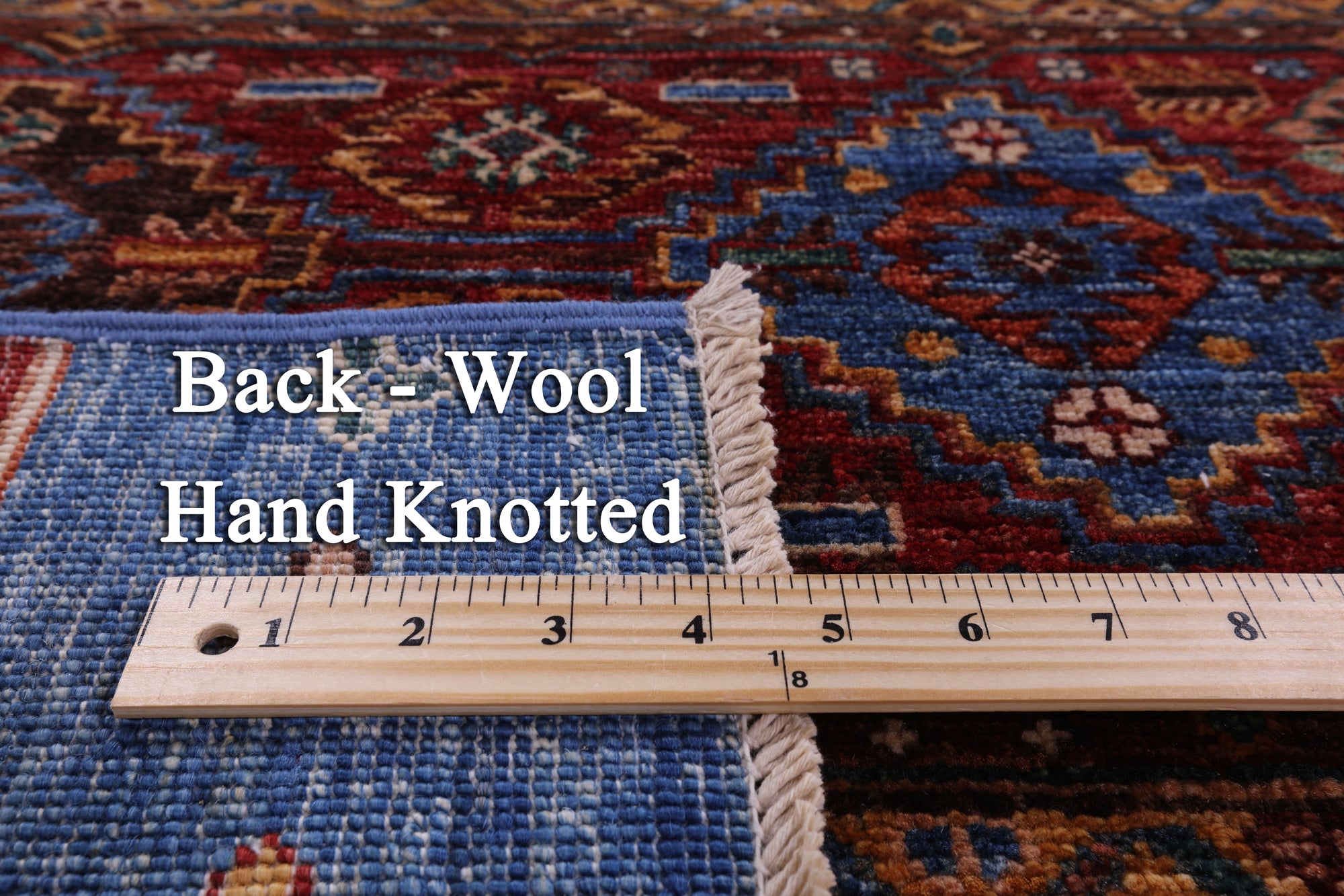 Blue Tribal Khorjin Persian Gabbeh Hand Knotted Wool Rug - 8' 1" X 11' 4" - Golden Nile