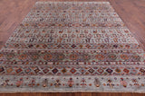 Tribal Persian Gabbeh Hand Knotted Wool Rug - 8' X 9' 9" - Golden Nile