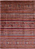 Khorjin Persian Gabbeh Handmade Wool Rug - 5' 9" X 7' 11" - Golden Nile