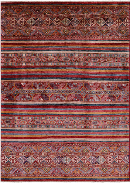 Khorjin Persian Gabbeh Handmade Wool Rug - 5' 9" X 7' 11" - Golden Nile