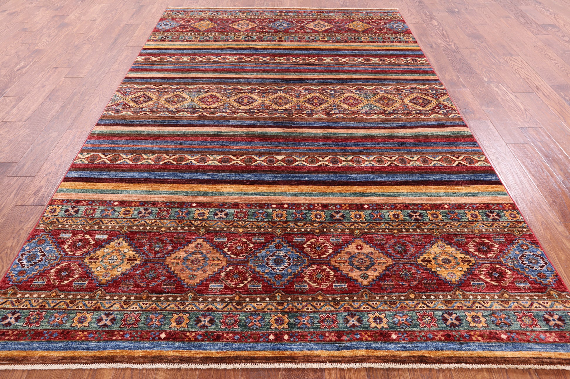 Khorjin Persian Gabbeh Handmade Wool Rug - 6' 7" X 9' 11" - Golden Nile