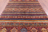 Khorjin Persian Gabbeh Handmade Wool Rug - 6' 7" X 9' 11" - Golden Nile